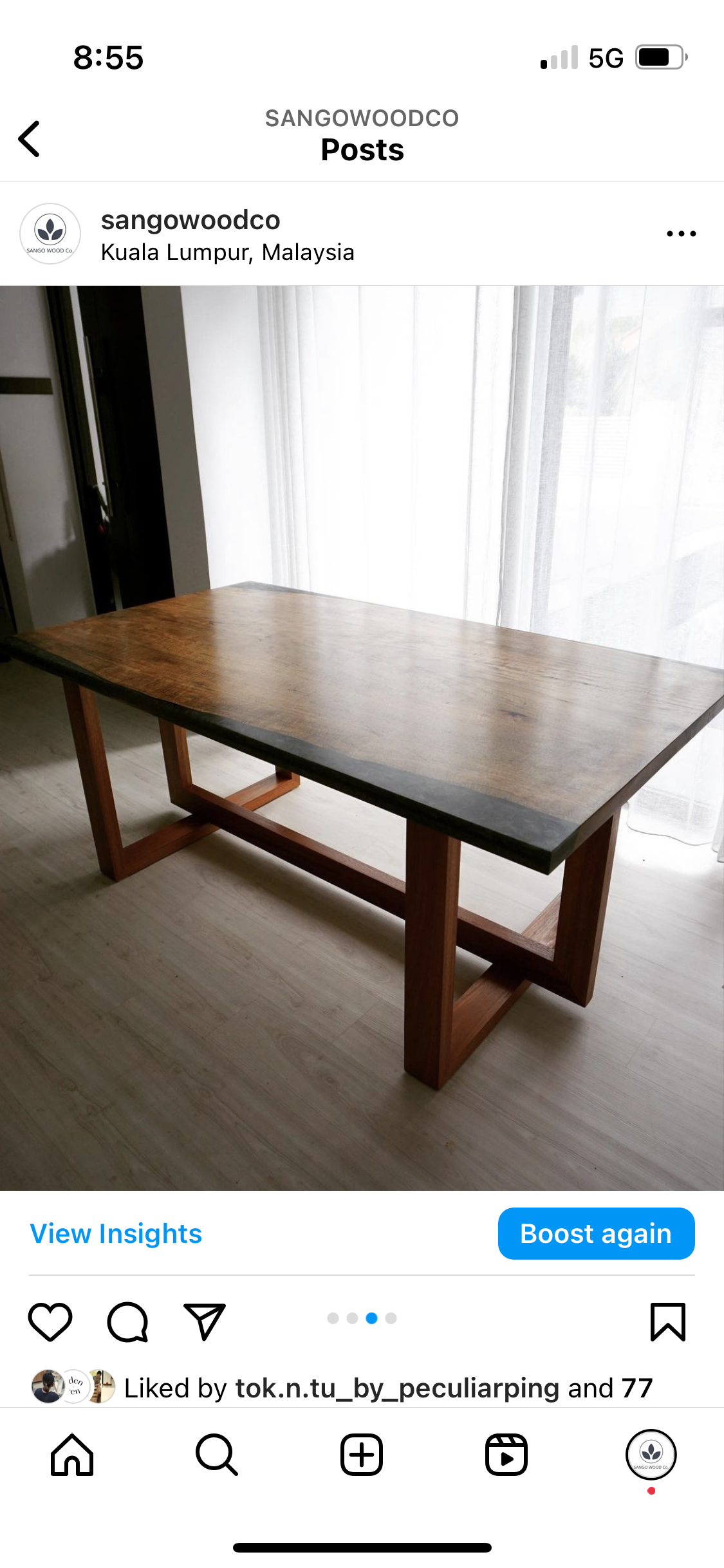 Resin-Cast Slab Dining Table