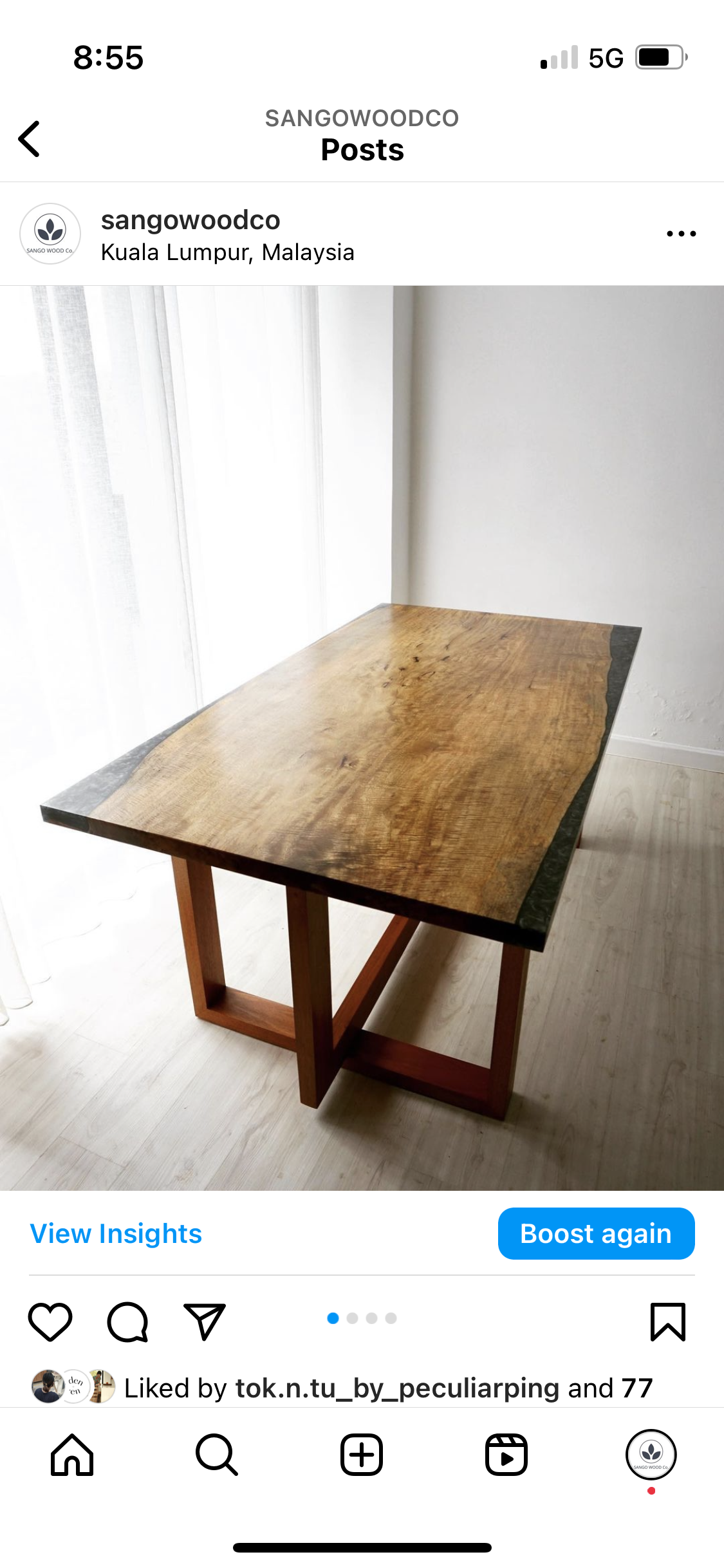 Resin-Cast Slab Dining Table