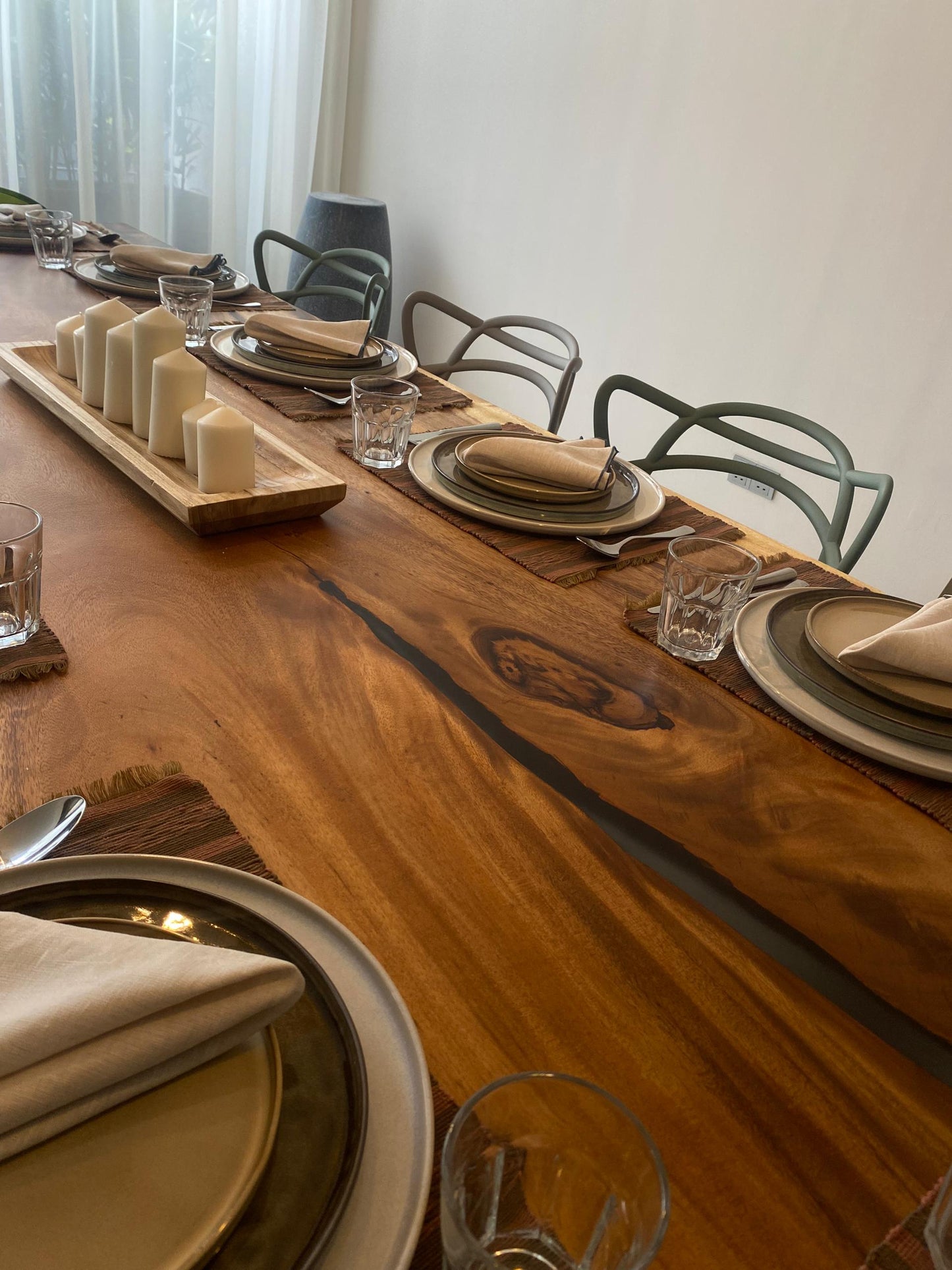 Resin-Cast Slab Dining Table