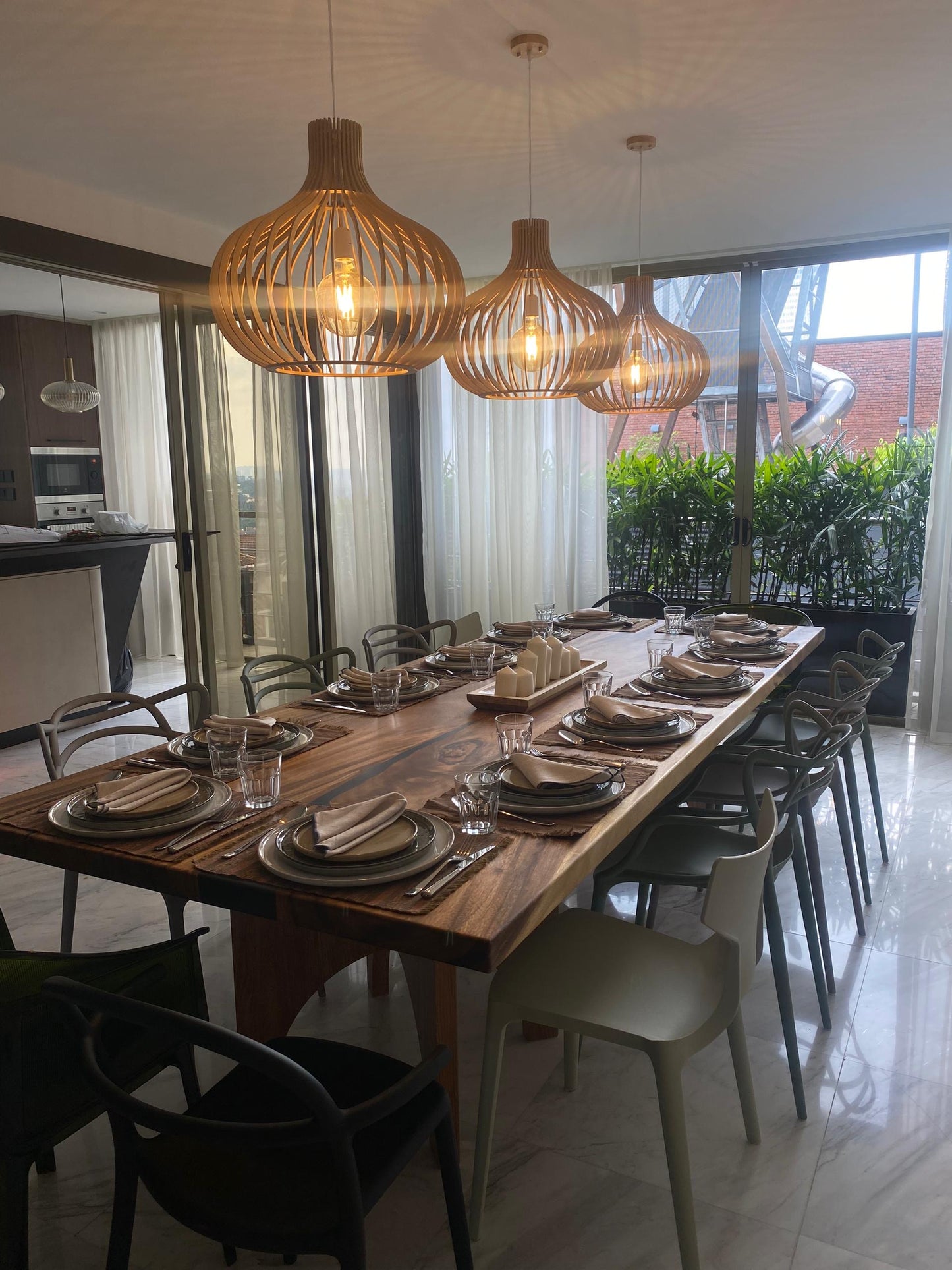 Resin-Cast Slab Dining Table