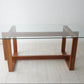 Burrard Dining Table with Tempered Glass Top Solid Nyatoh Malaysia