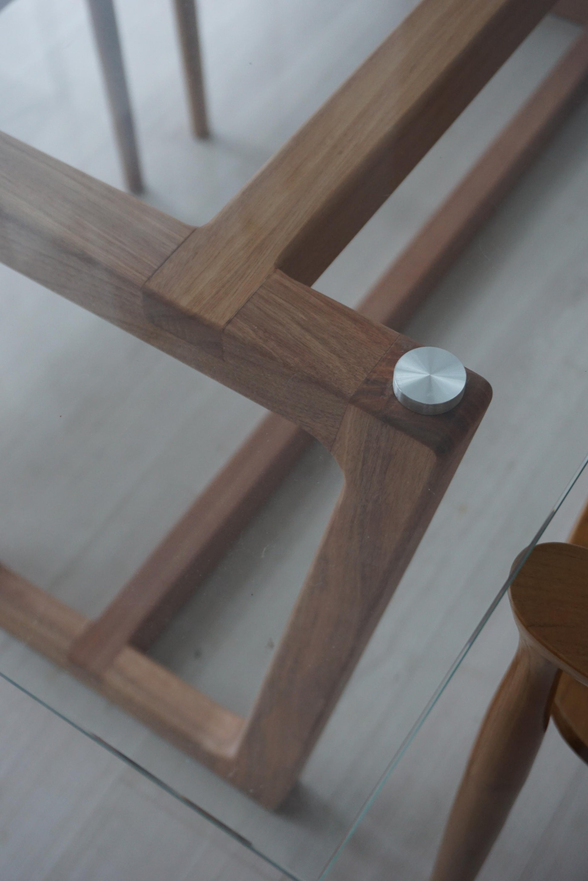 Cambie Dining Table with Tempered Glass Top Solid Wood Sango Wood Co.