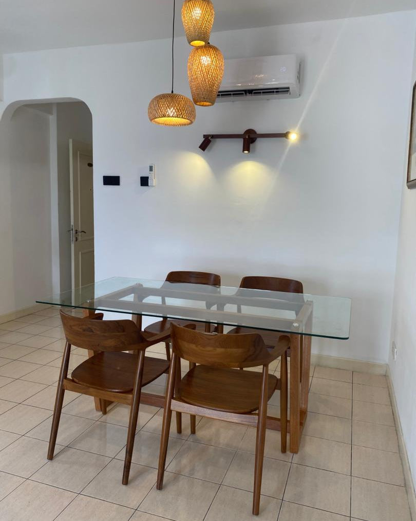 Cambie Dining Table with Tempered Glass Top Solid Wood Sango Wood Co. Malaysia