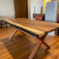 Raintree Slab Resin Cast Black Dining Table Sango Wood Co. Malaysia