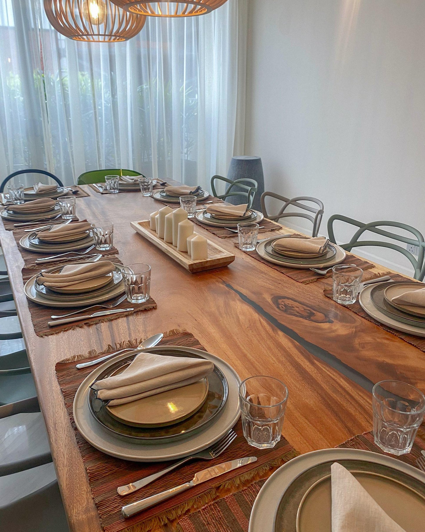 12 seater resin cast Raintree Slab Sango Wood Co. Malaysia