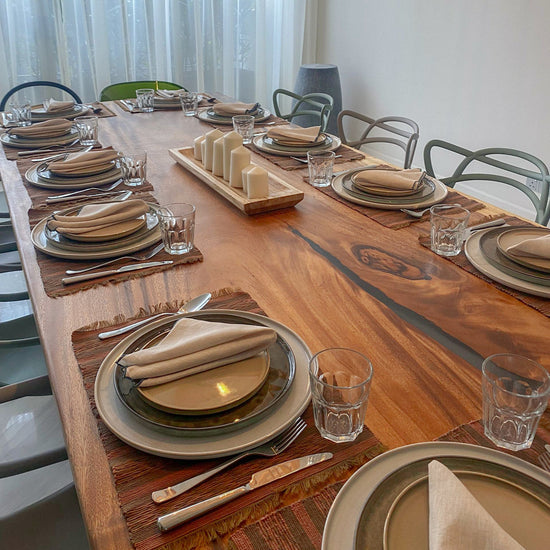 Resin-Cast Slab Solid Wood Dining Table Custom 12-seater Sango Wood Co.