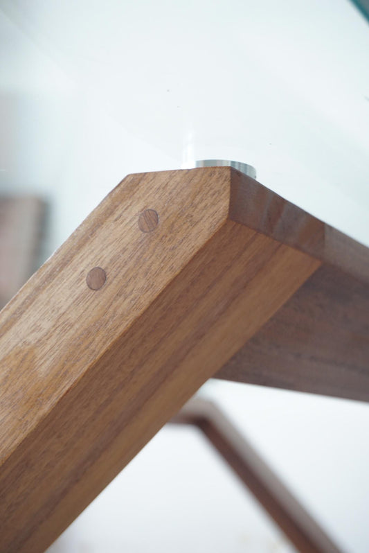 Robson Solid Nyatoh Wood Tempered Glass Top Dining Table Sango Wood Co.