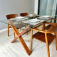 Robson Solid Nyatoh Wood Tempered Glass Top Dining Table Sango Wood Co. Malaysia