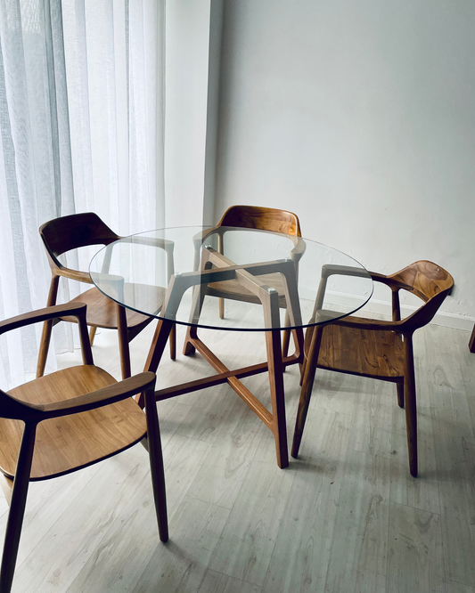 Stratchona Glass Top Dining Table